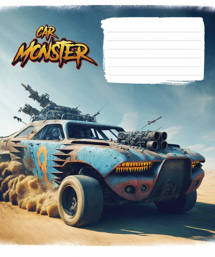 Burtnīca 12lp 170*203mm 60g/m2 = ''Car monster'' 3243