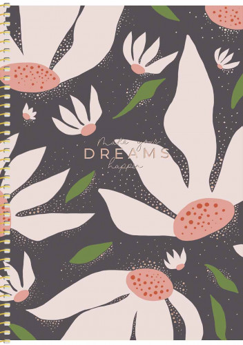 Koledžbloks B5 80lp # ciets vāks ar foliju, ''Dreams'' 06098
