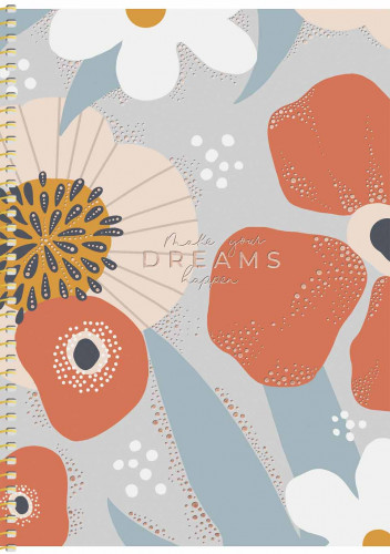 Koledžbloks B5 80lp # ciets vāks ar foliju, ''Dreams'' 06098
