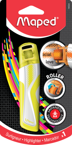Teksta marķieris MAPED Roller blisterī, dzeltens !