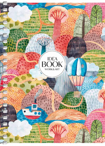 Piezīmju bloks ar sānu spirāli A6 80lp # ''Idea book'' 6111