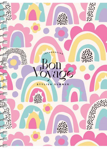 Piezīmju bloks ar sānu spirāli A6 80lp # 'Bon voyage'' 6112
