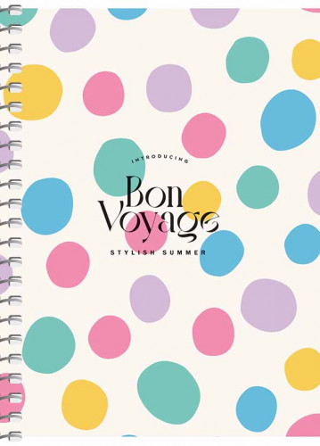Piezīmju bloks ar sānu spirāli A6 80lp # 'Bon voyage'' 6112