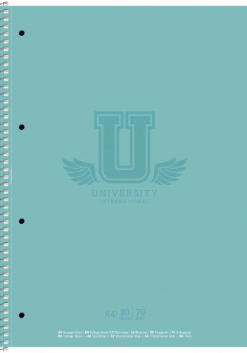Koledžbloks A4 80lp # mīksts vāks ''University'' 06526