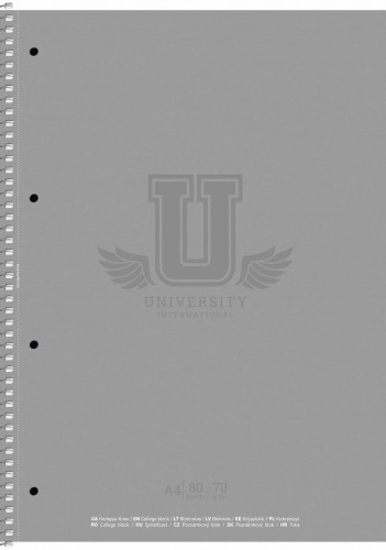 Koledžbloks A4 80lp # mīksts vāks ''University'' 06526