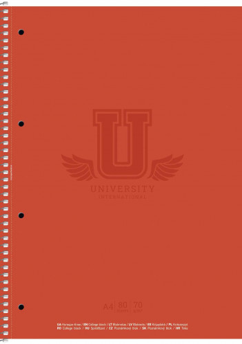 Koledžbloks A4 80lp # mīksts vāks ''University'' 06526