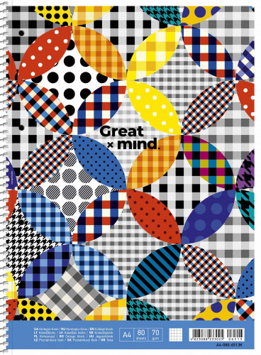 Koledžbloks A4 80lp # mīksts vāks ''Creat x mind'' 06513