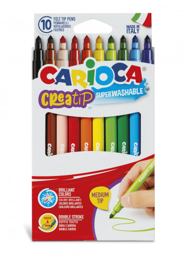 Flomāsteri CARIOCA Creatip Medium 1mm - 4.7mm 10 krāsas