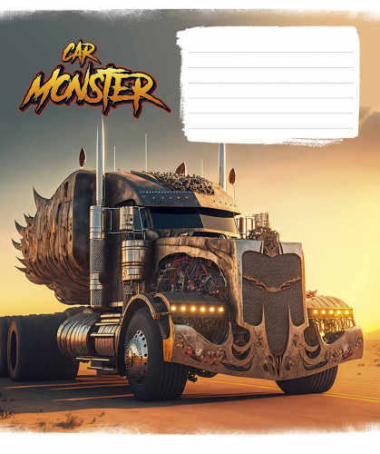 Burtnīca 12lp 170*203mm 60g/m2 # ''Car monster'' 3243