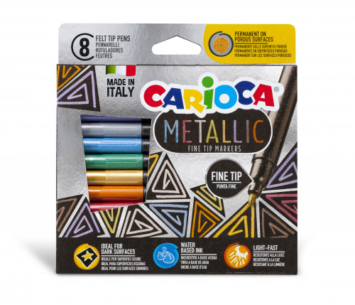 Flomāsteri CARIOCA  Metallic 8 krāsas