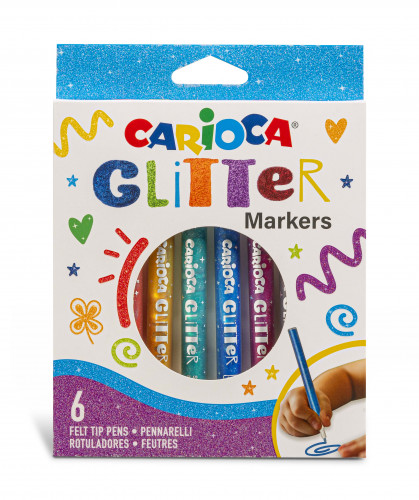 Flomāsteri CARIOCA  Glitter 6 krāsas