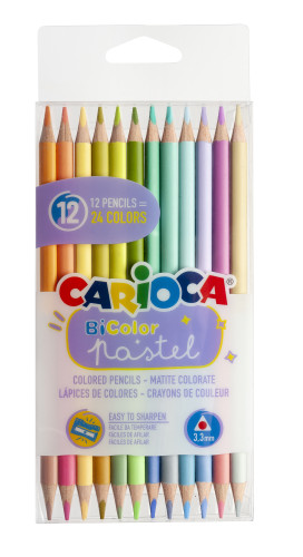 Zīmuļkrāsas CARIOCA Pastel Bi Color 12/24 krāsas