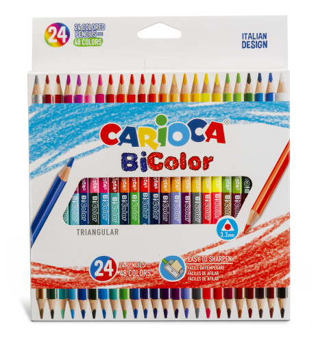 Zīmuļkrāsas CARIOCA Bi Color 24/48 krāsas