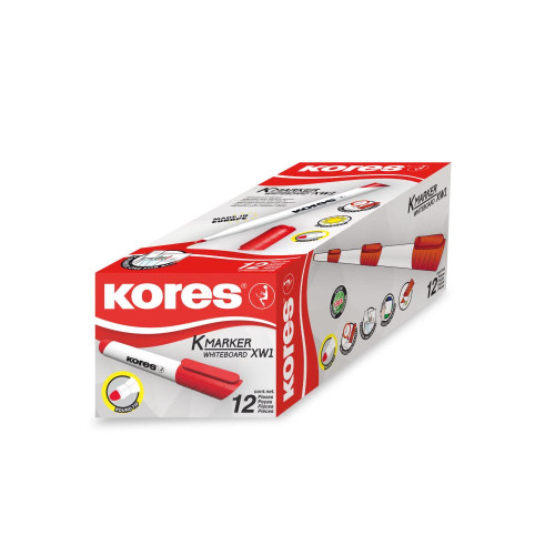Baltas tāfeles marķieris KORES K-Marker WB sarkans