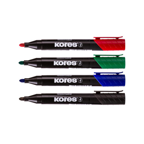 Permanenta marķieru komplekts KORES K-Marker PM 4 krāsas