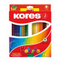 Zīmuļkrāsas KORES Kromas 3-kantīgas, 24 krāsas