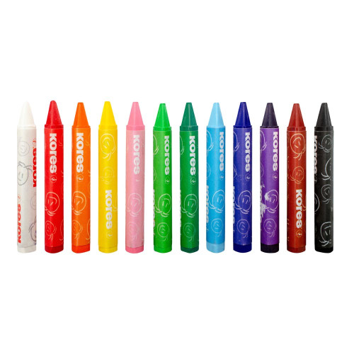 Vaska krītiņi KORES Jumbo d=14mm 3-kantīgi 12 krāsas