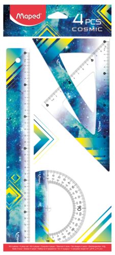 Lineālu komplekts MAPED Tatoo "Cosmic" Maxi 4 priekšmeti