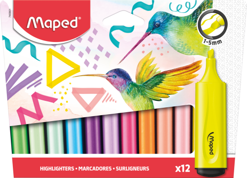 Teksta marķieri MAPED Fluo 12 krāsas