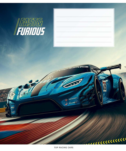 Burtnīca 18lp 170*203mm 60g/m2 # "Fast & Furious" 3322