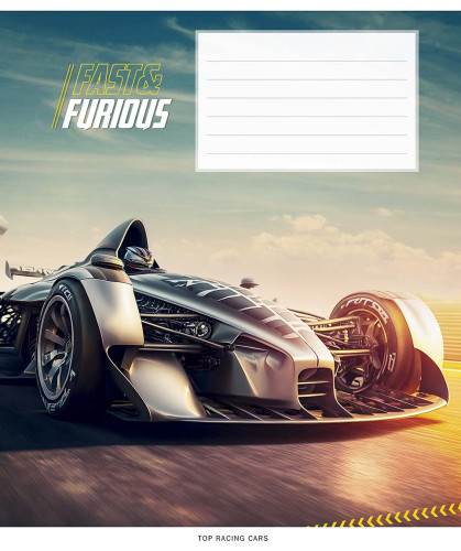 Burtnīca 18lp 170*203mm 60g/m2 # "Fast & Furious" 3322