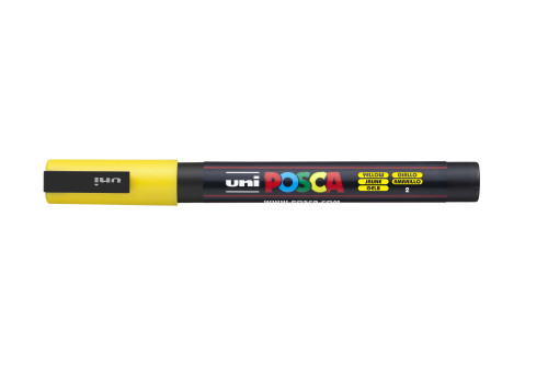 Marķieris ūdens bāzes UNI Posca PC-3M dzeltens (2)