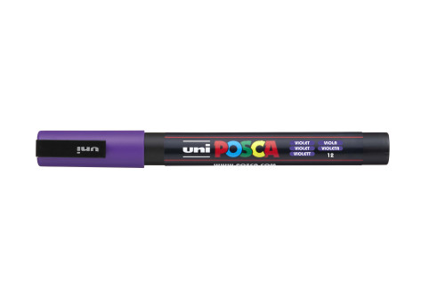 Marķieris ūdens bāzes UNI Posca PC-3M violets (12)