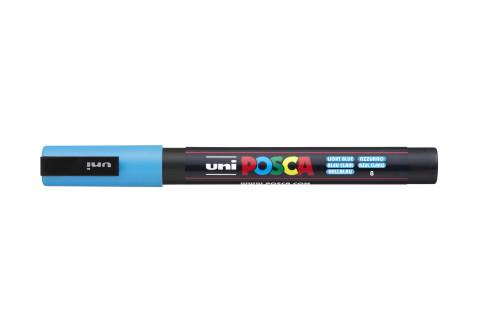 Marķieris ūdens bāzes UNI Posca PC-3M gaiši zils (8)