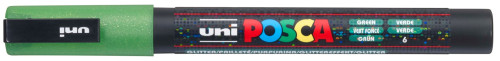 Marķieris ūdens bāzes UNI Posca PC-3ML glitter zaļš (6)