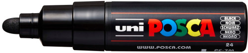 Marķieris ūdens bāzes UNI Posca PC-7M melns (24)