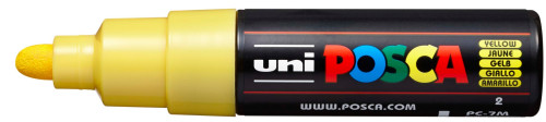 Marķieris ūdens bāzes UNI Posca PC-7M dzeltens (2)