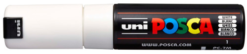 Marķieris ūdens bāzes UNI Posca PC-7M balts (1)