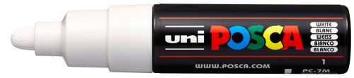 Marķieris ūdens bāzes UNI Posca PC-7M balts (1)