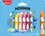 Krītiņi vaska MAPED Wax JUMBO "Moomin" 12 krāsas, kartona blisterī