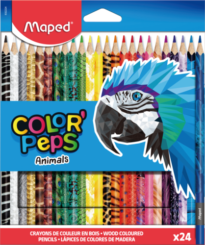 Zīmuļkrāsas MAPED "Color`Peps Animals" 24 krāsas FSC