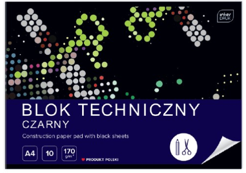 Papīru bloks INTERDRUK 170g.A4 10lp melns lp.