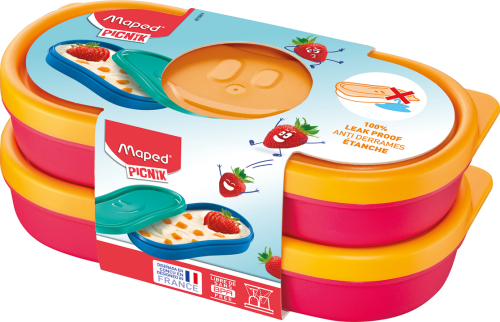 Uzkodu kastīte MAPED Picnik Concept 2 gab.oranža/rozā