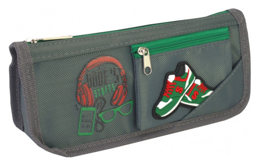Penālis-maciņš Cool4School "Stoffs'' pelēks+zaļš 87152