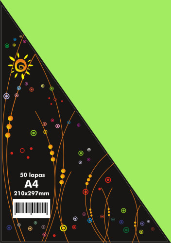 Papīrs krāsains RAINBOW 80g/m2  A4 50lp asorti košs