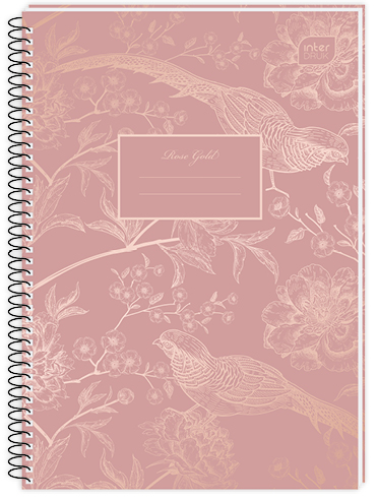 Koledžbloks INTERDRUK A5 100lp # mīksts vāks, Metallic Rose