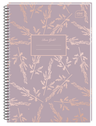 Koledžbloks INTERDRUK A5 100lp # mīksts vāks, Metallic Rose
