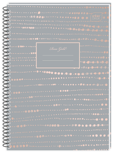 Koledžbloks INTERDRUK A5 100lp # mīksts vāks, Metallic Rose