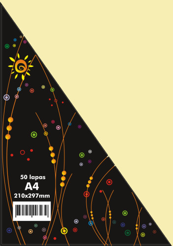 Papīrs krāsains 80g A4 50lp dzeltens Nr.55 Desert