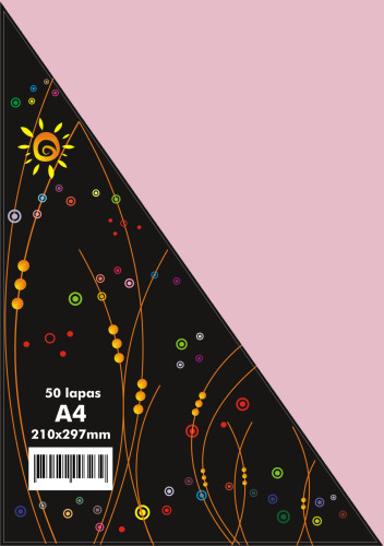 Papīrs krāsains 80g/m2 A4 50lp rozā Nr.55