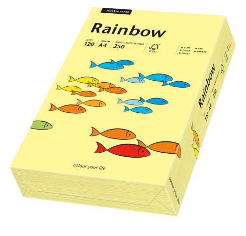 Papīrs RAINBOW 120g/m2 A4 250lp. gaiši dzeltens Nr.12