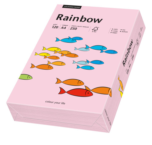 Papīrs RAINBOW 120g/m2 A4 250lp. gaiši rozā Nr.54