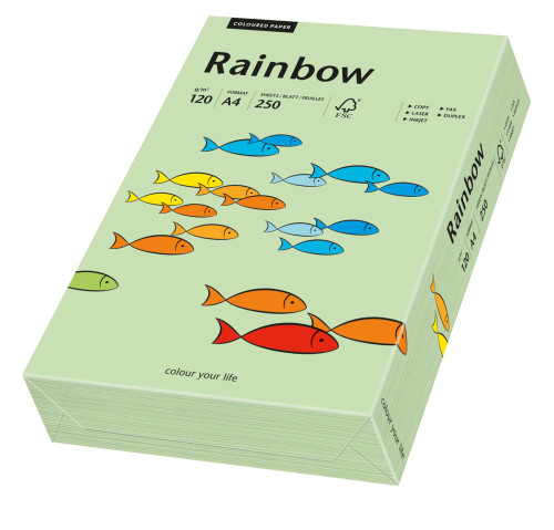 Papīrs RAINBOW 120g/m2 A4 250lp. piparmētru zaļš Nr.75