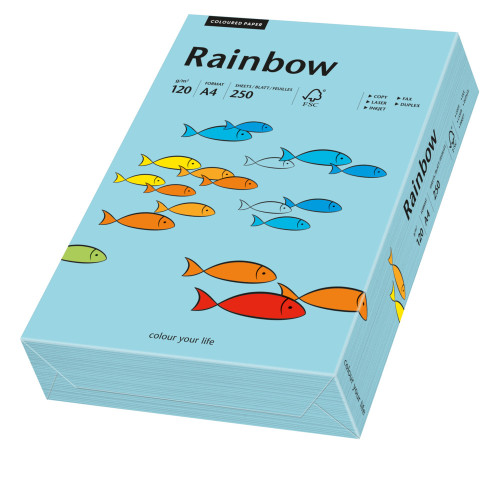 Papīrs RAINBOW 120g/m2 A4 250lp. debess zils Nr.84