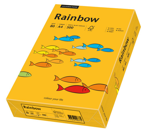 Papīrs RAINBOW 80g/m2 A4 500lp gaiši oranžs Nr.22