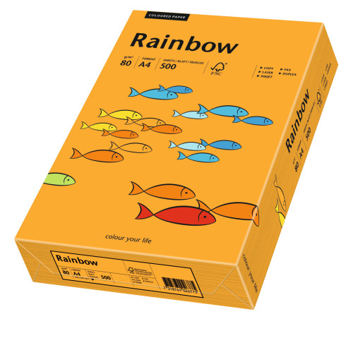 Papīrs RAINBOW 80g/m2 A4 500lp oranžs Nr.24